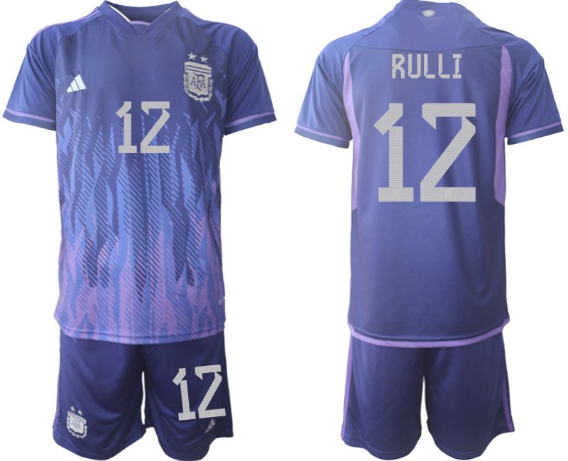 Men 2022 World Cup National Team Argentina away purple #12 Soccer Jersey